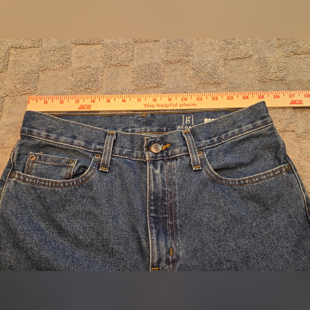 Men's George Regular Fit Jeans  Blue Size 30 x 32 - Picture 3 of 11